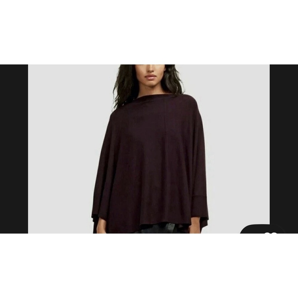 Kenneth Cole Maroon Poncho Womens Over The Heal Shawl Loose Knit M/L